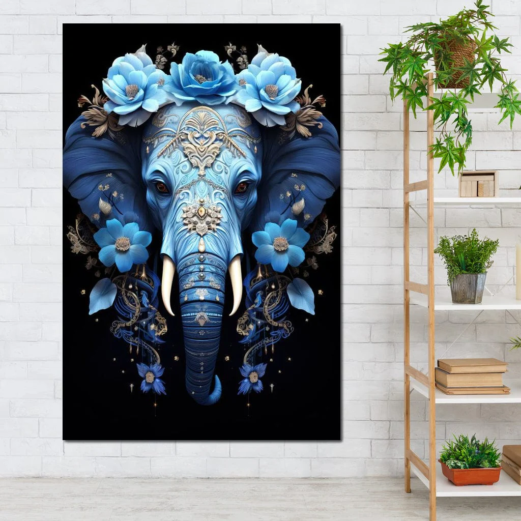 Elephant Bloom in Mystic Blue - Image 5