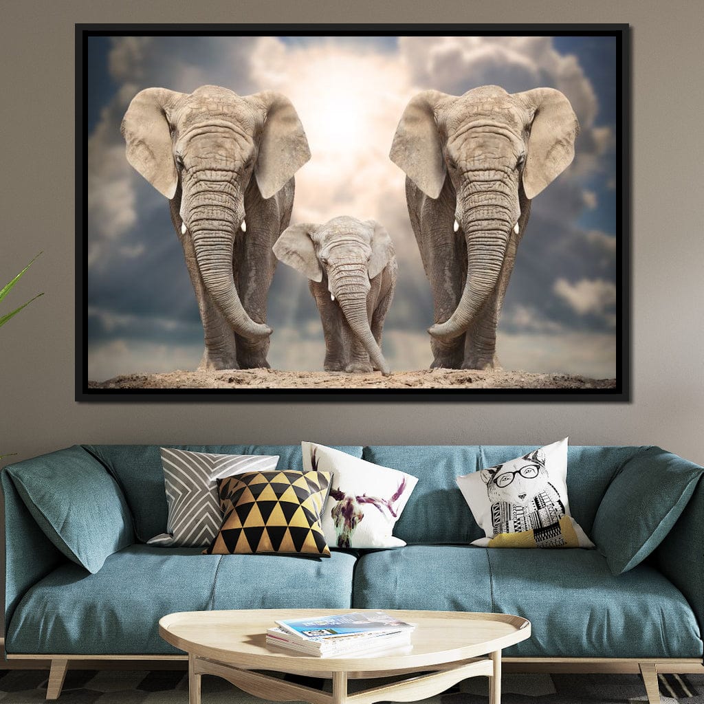 Elephant Family Under the Sun