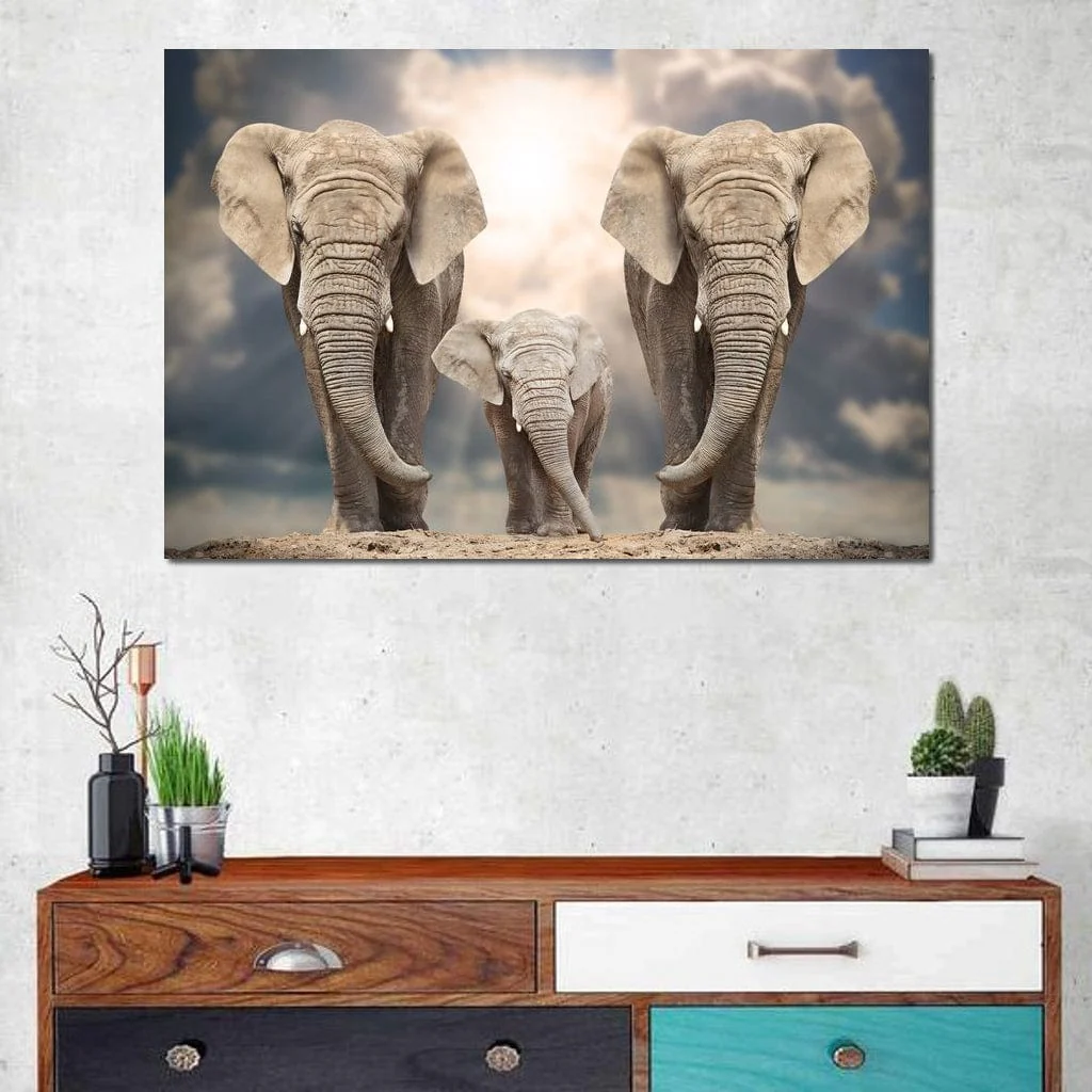 Elephant Family Under the Sun - Image 2