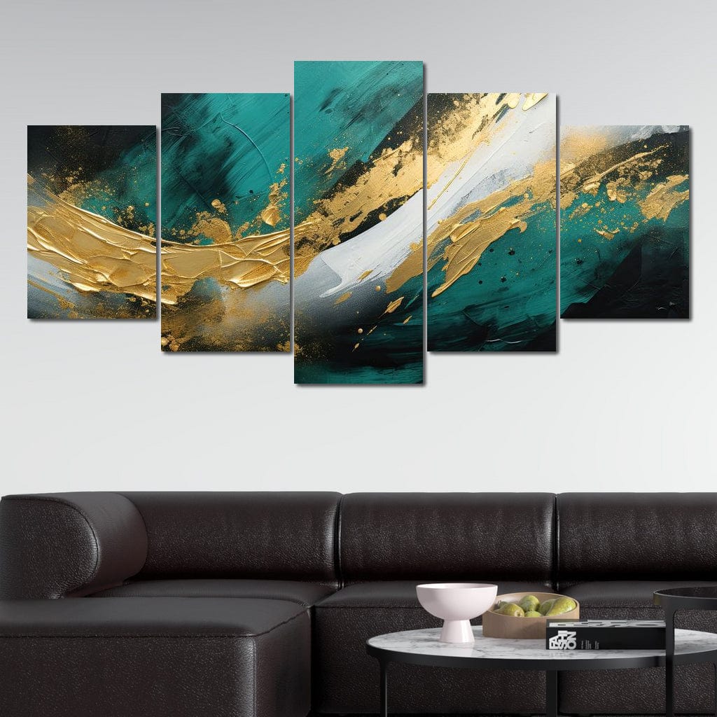 Emerald Currents with Gold - Image 2