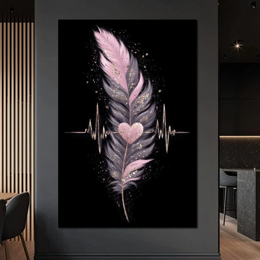 Feather Heartbeat Gold Pink - Image 8