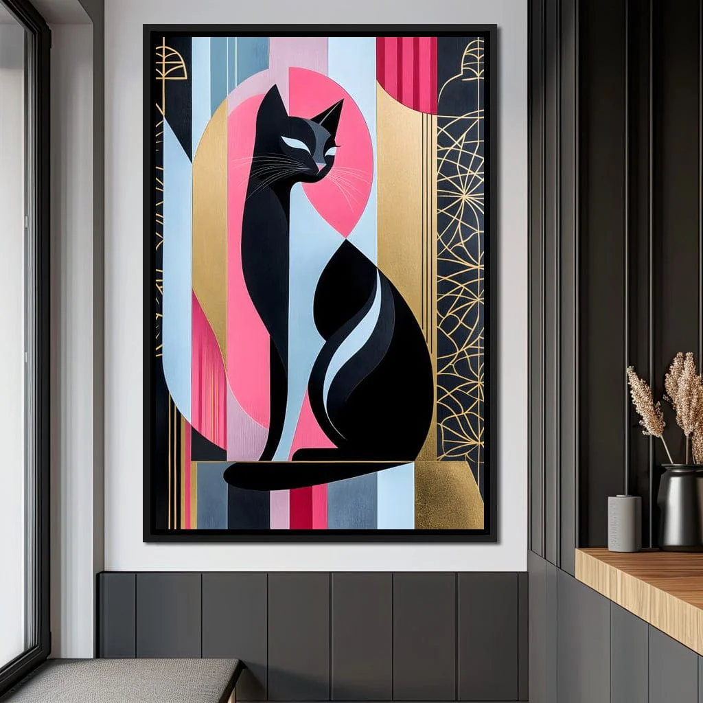 Feline Elegance Geometry Canvas - Image 12