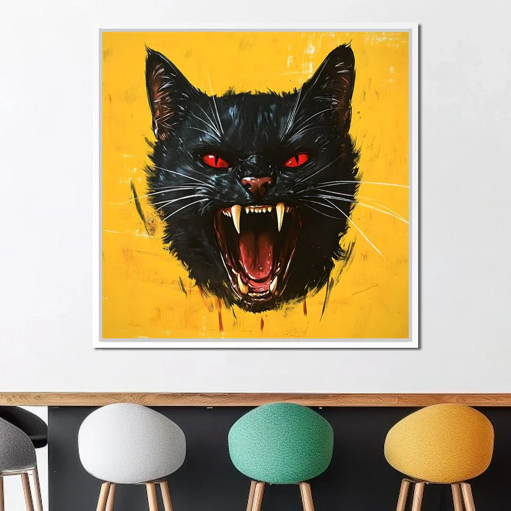 Feline Fury Against Yellow - Image 5