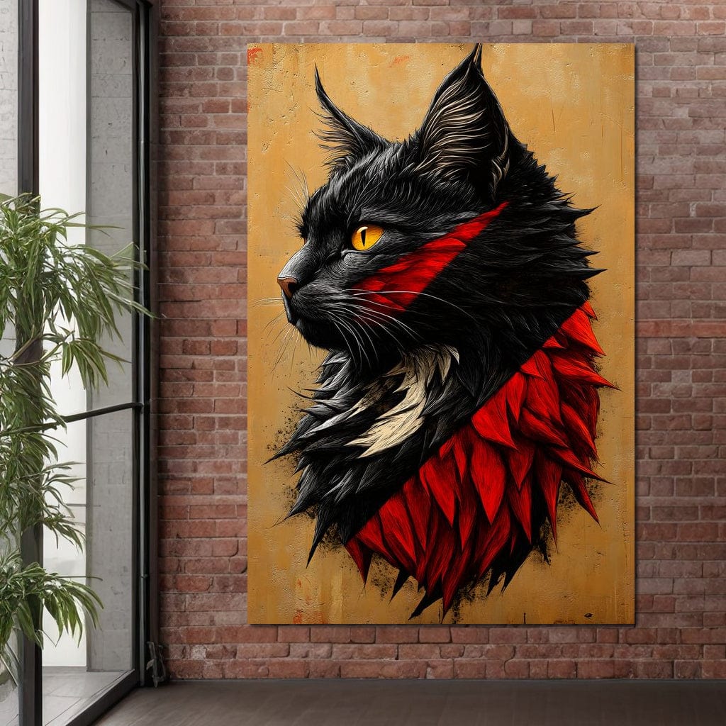 Feline Majesty in Red and Black - Image 11
