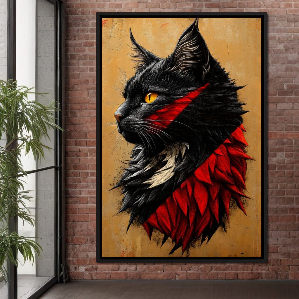 Feline Majesty in Red and Black - Image 12