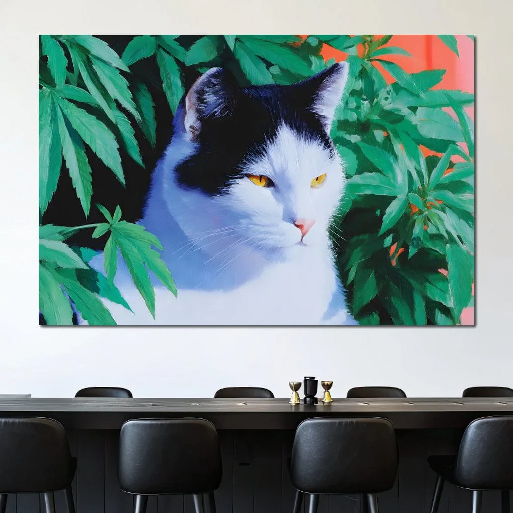 Feline Tranquility Green Garden - Image 7