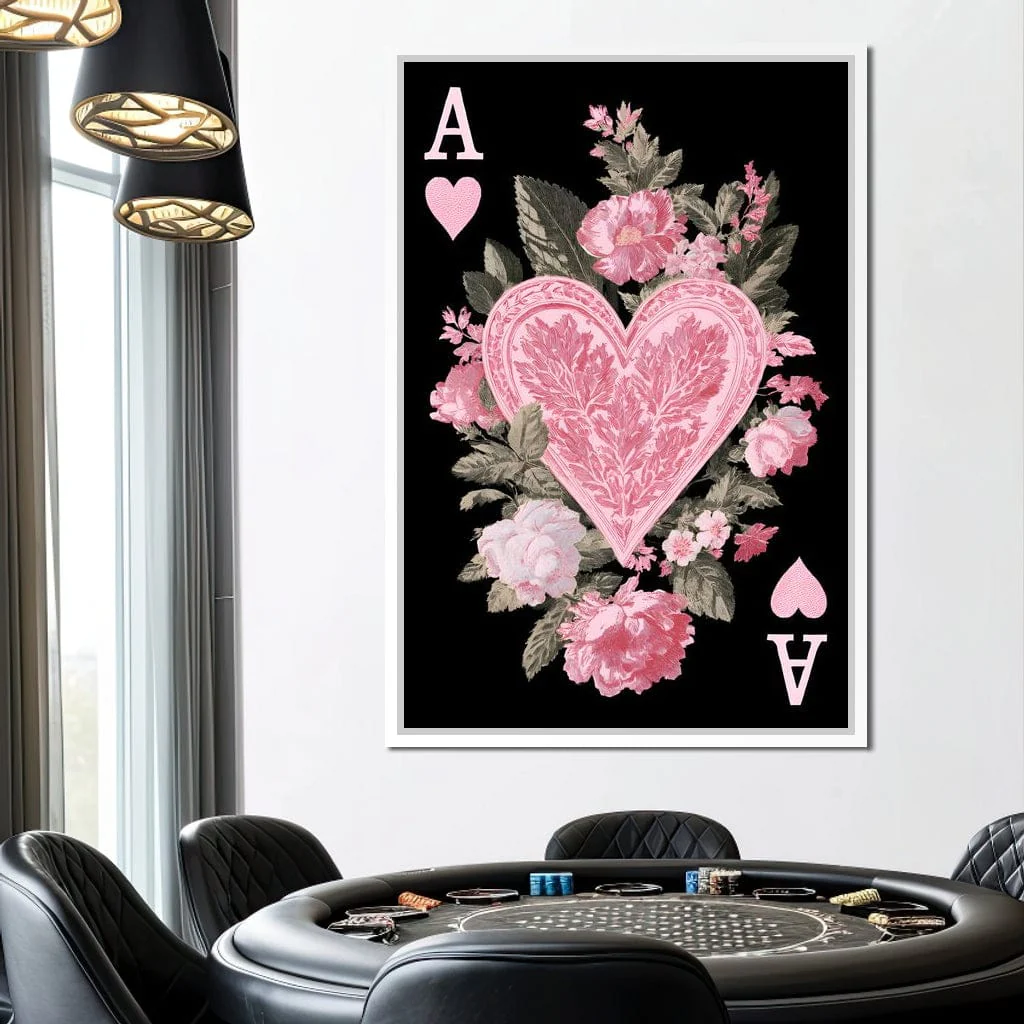 Floral Ace of Hearts Pink Rose - Image 3