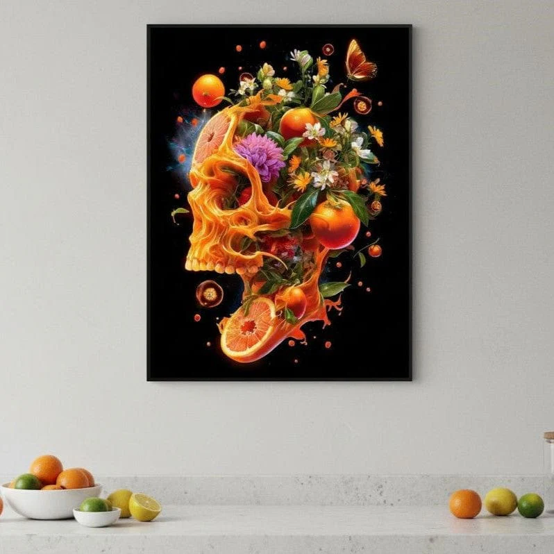 Floral Citrus Skull Energy Burst