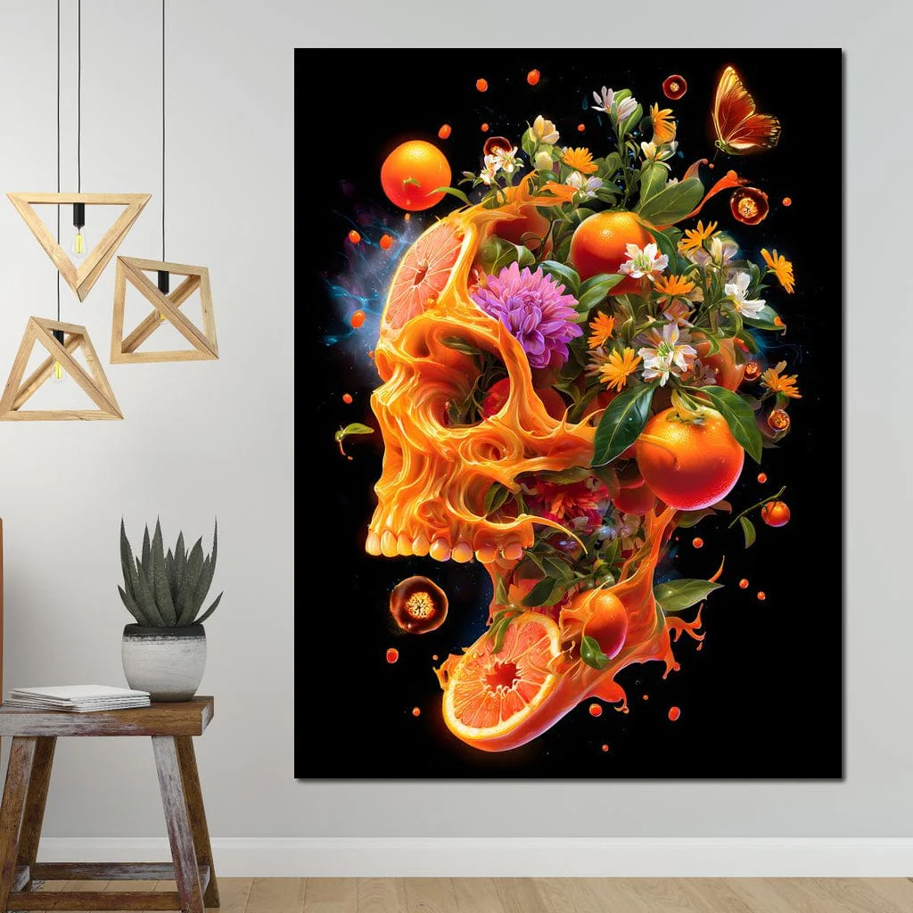 Floral Citrus Skull Energy Burst - Image 4