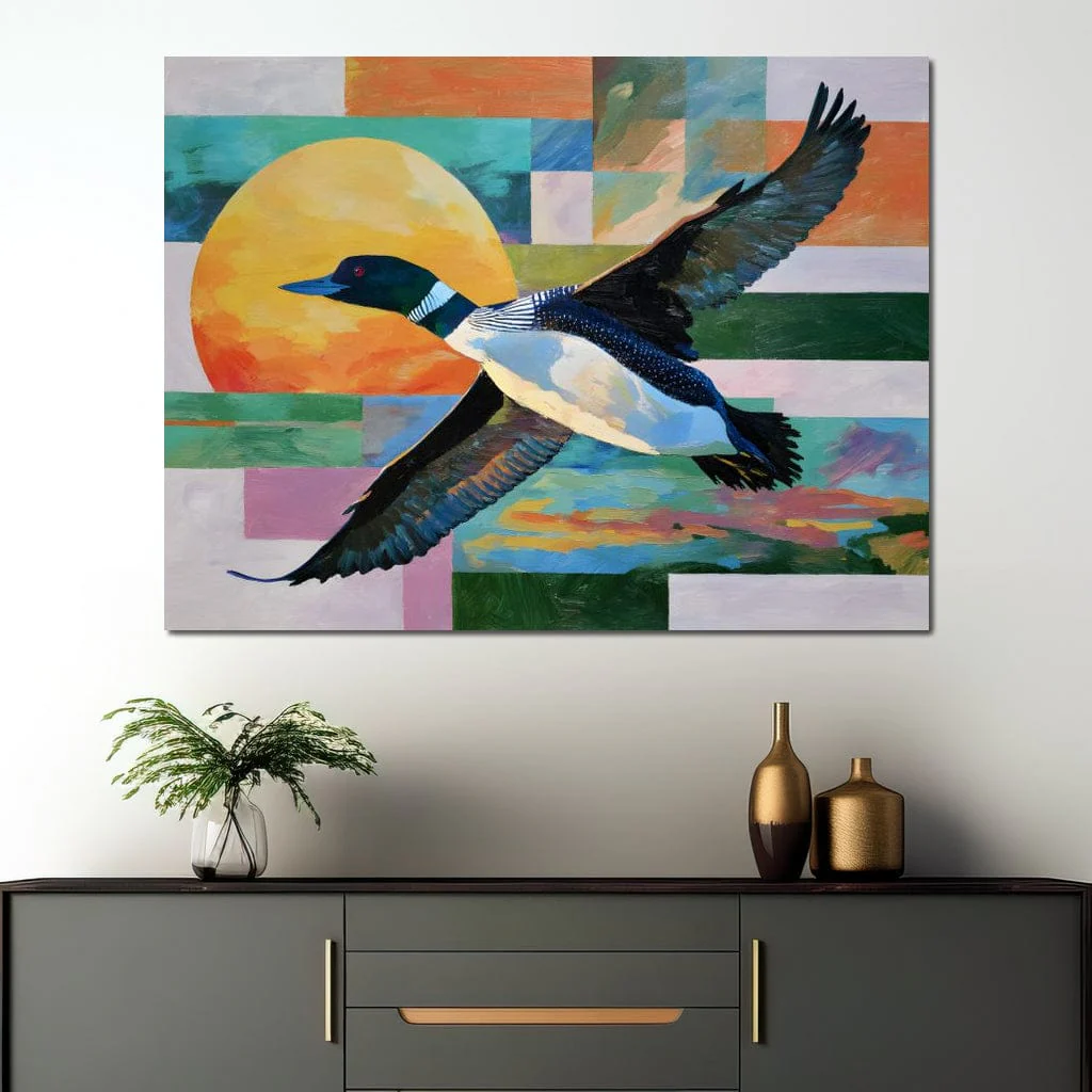Flying Loon Over Golden Sun - Image 12