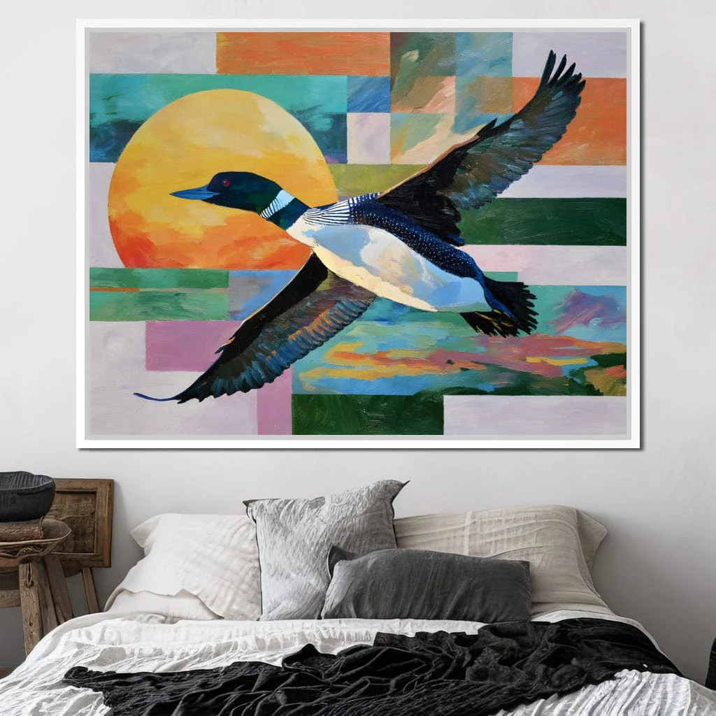 Flying Loon Over Golden Sun - Image 5
