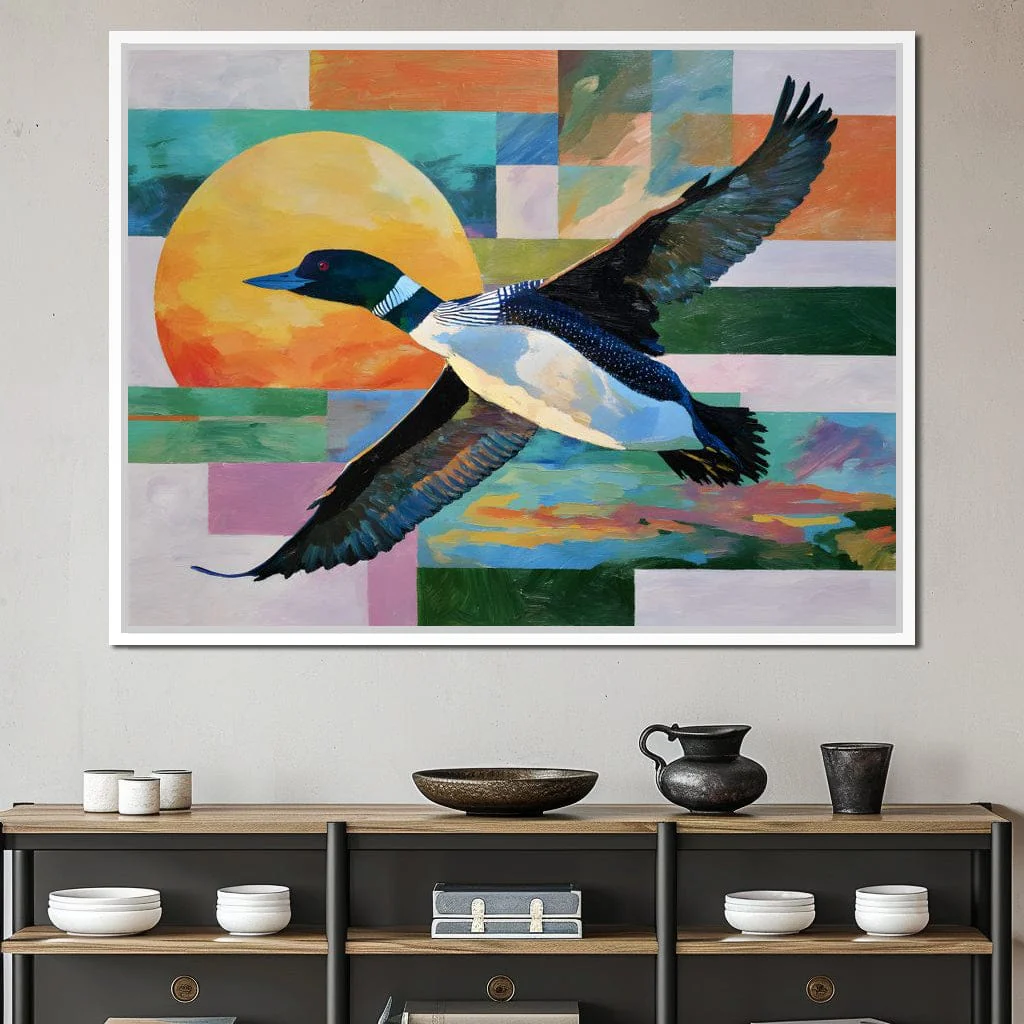 Flying Loon Over Golden Sun - Image 7
