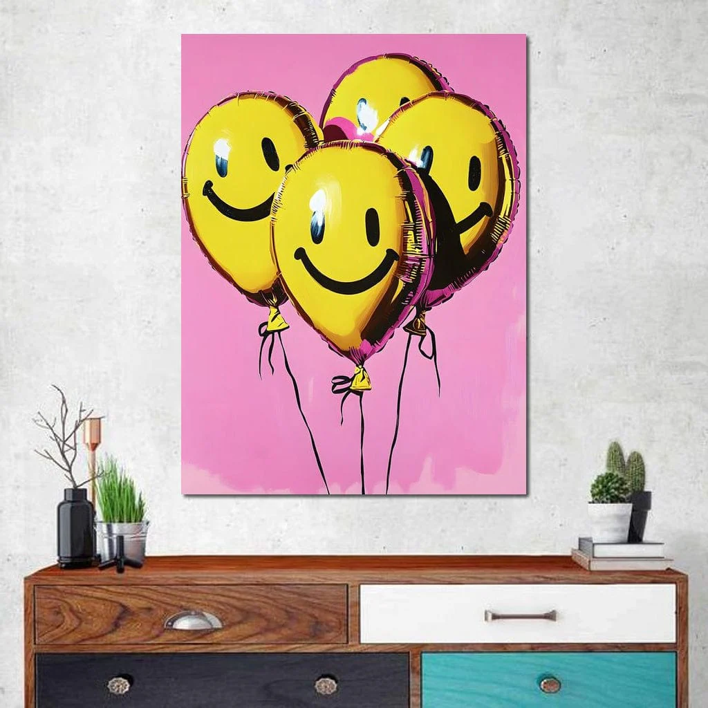 Four Smiley Balloons - Image 5