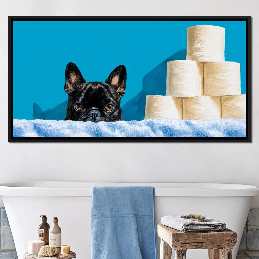 French Bulldog Bathroom Peek - Image 5
