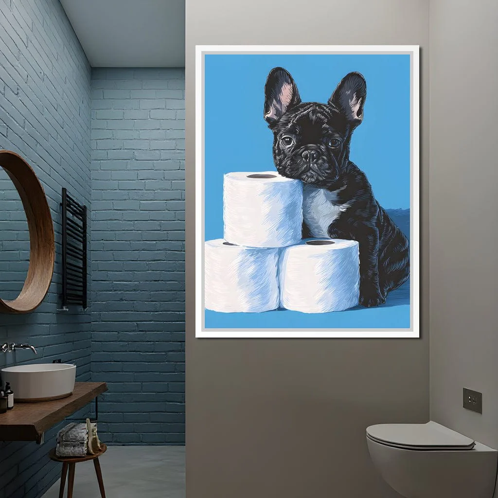 Frenchie Guarding Toilet Rolls - Image 10