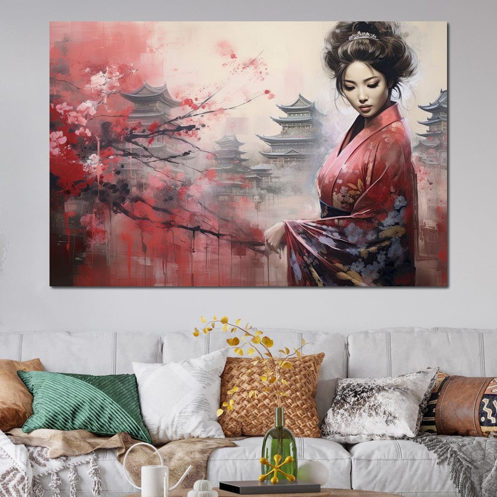 Geisha Amidst Blossoming Hues - Image 9