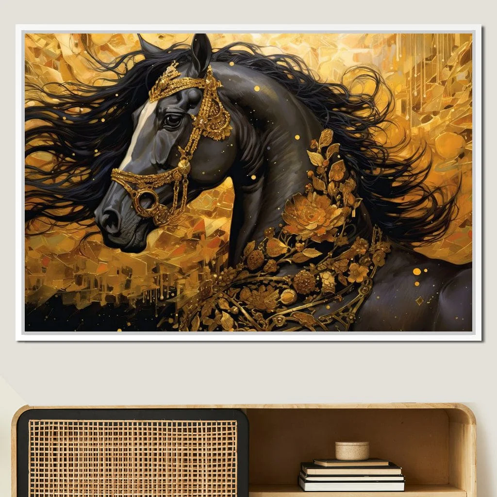 Gilded Black Horse - Image 12