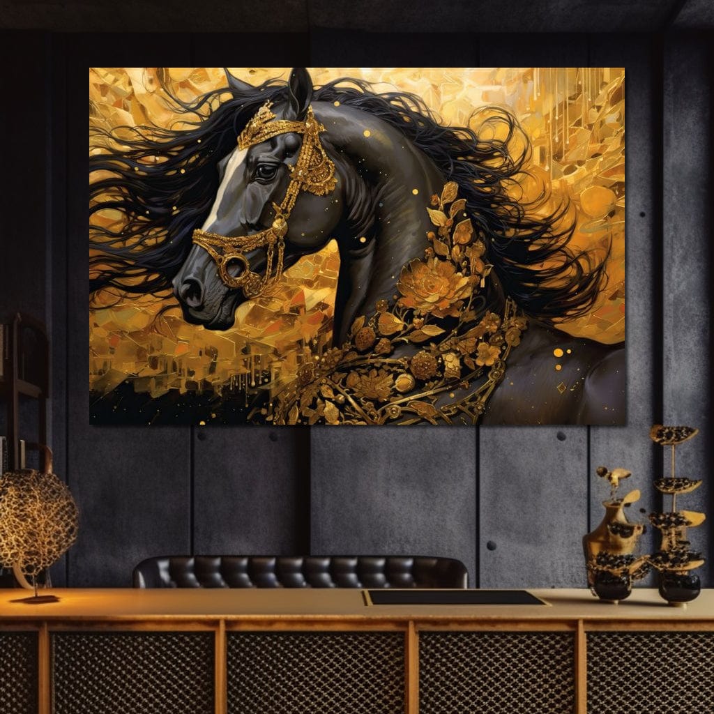 Gilded Black Horse - Image 7