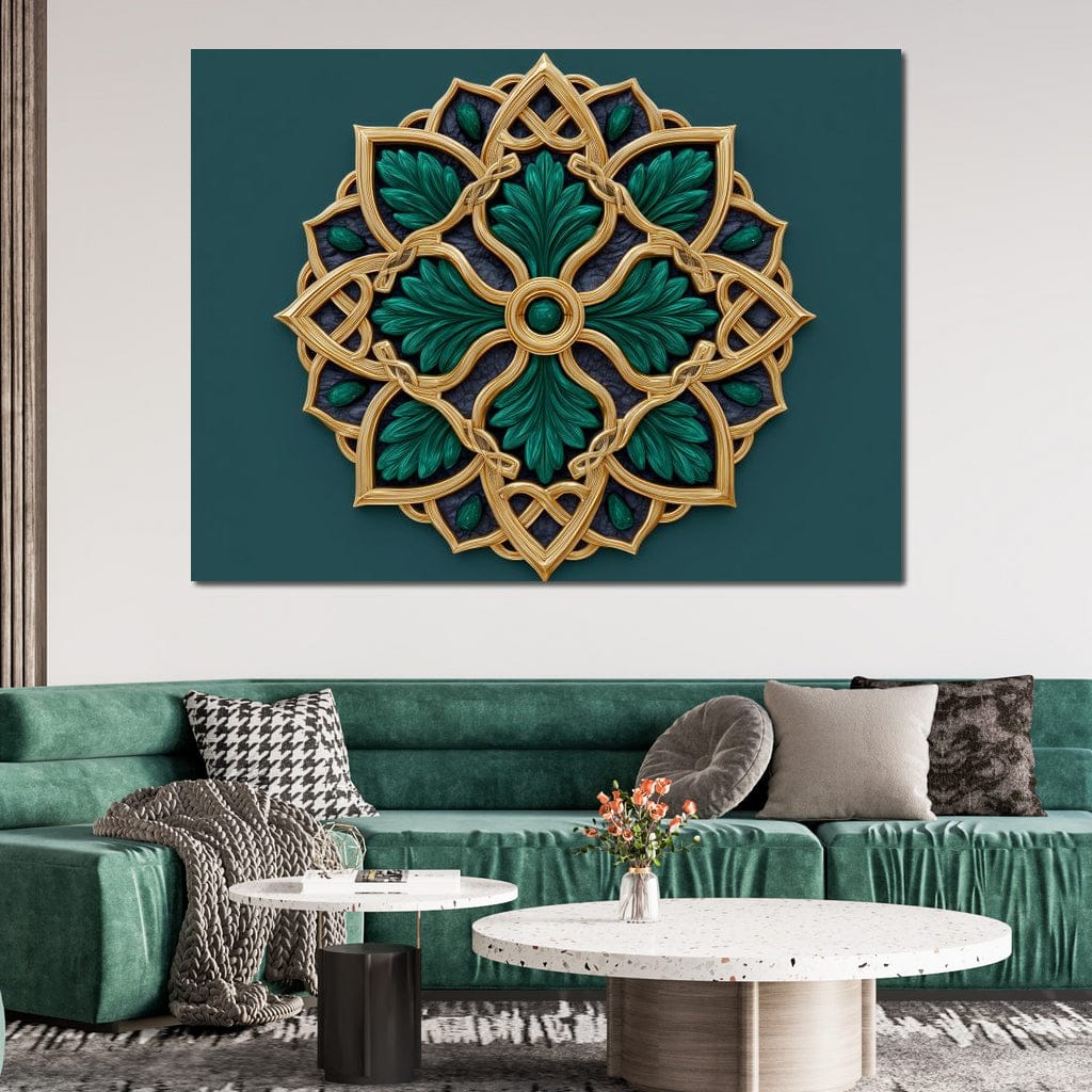 Gilded Emerald Knot Medallion - Image 11