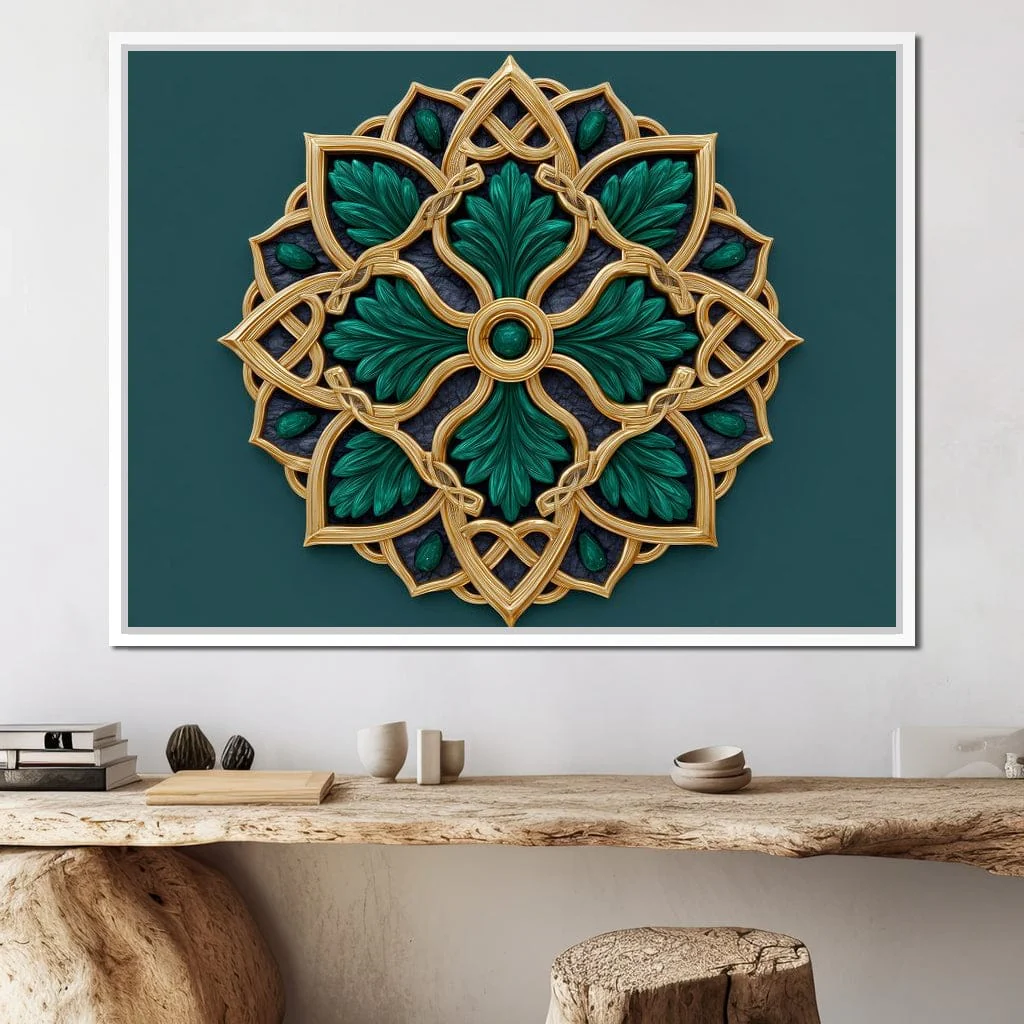 Gilded Emerald Knot Medallion - Image 8