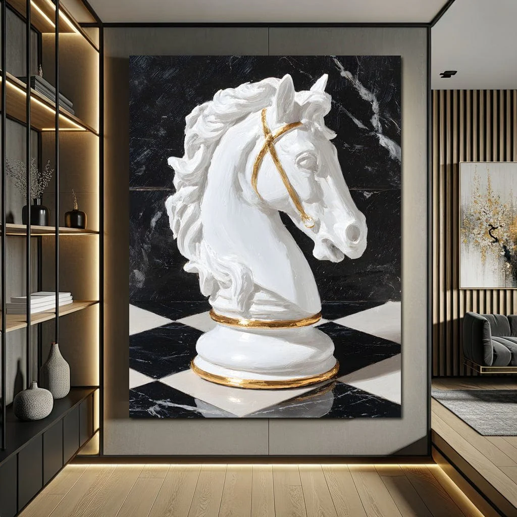 Gilded Knight on Marble Board - Image 4