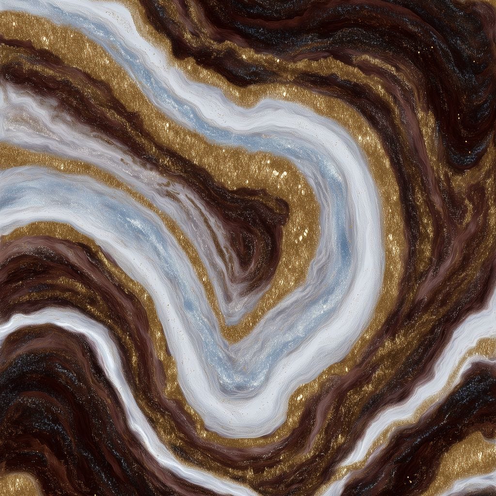 Gilded Marble River Flow - Image 13