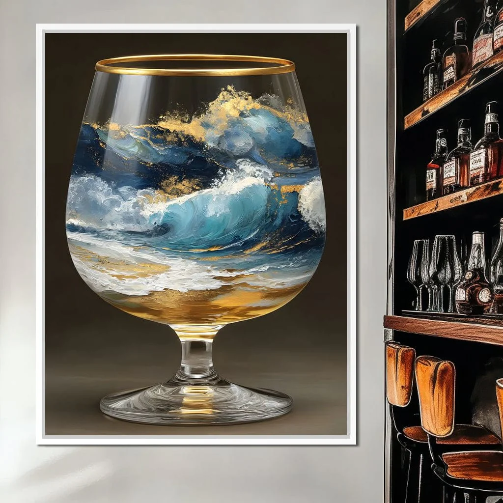 Gilded Ocean Stormglass Scene - Image 10