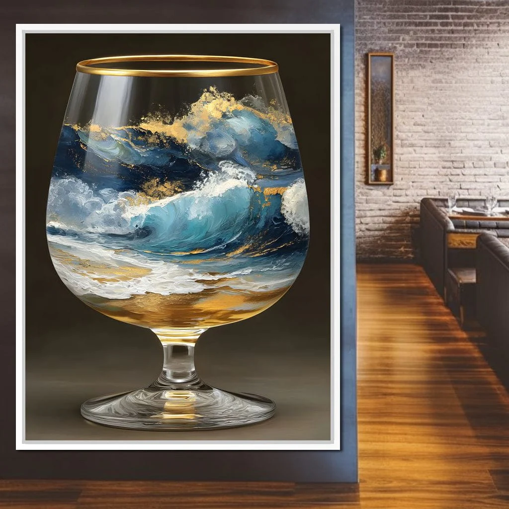 Gilded Ocean Stormglass Scene - Image 11