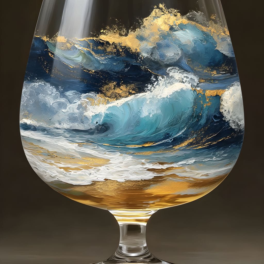 Gilded Ocean Stormglass Scene - Image 13