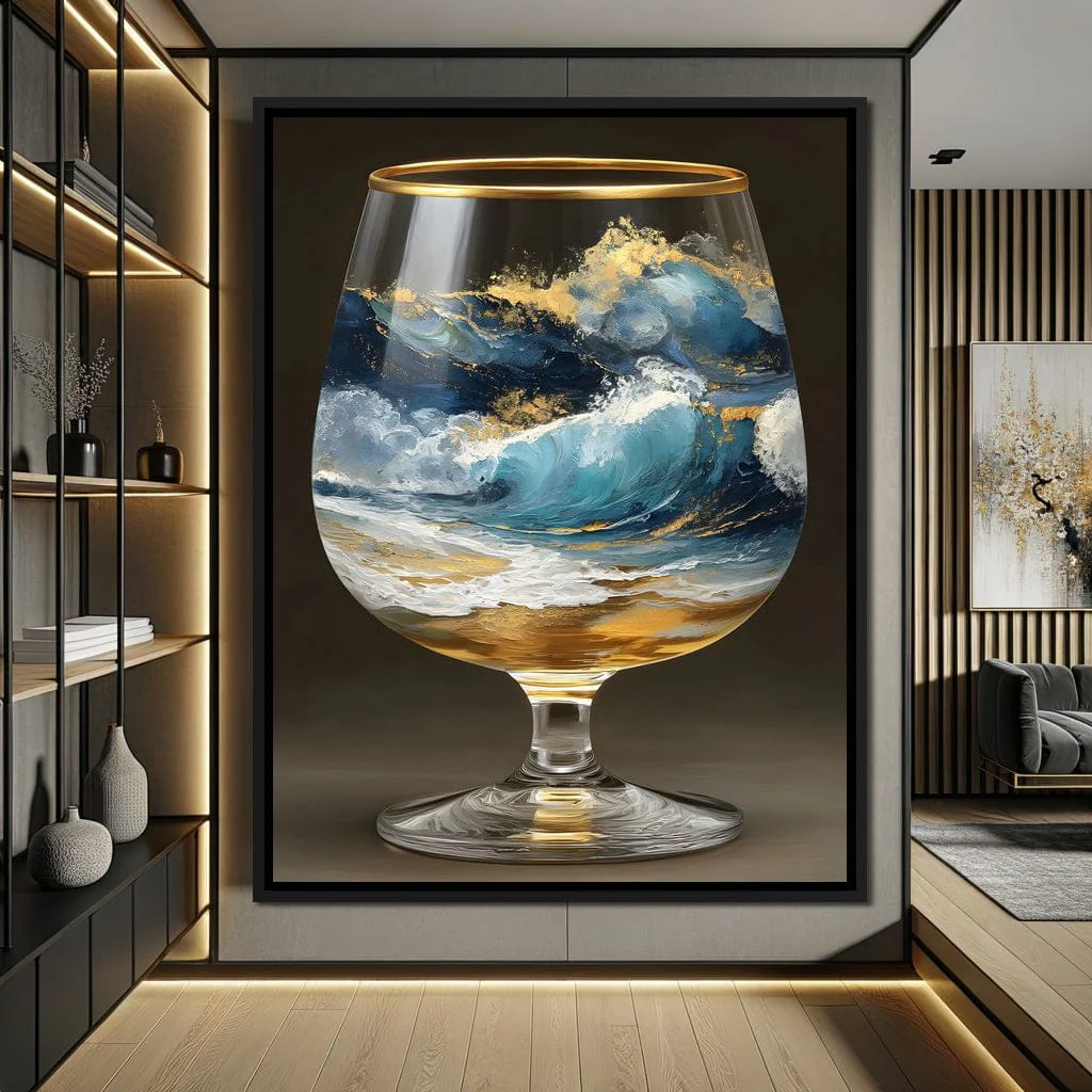 Gilded Ocean Stormglass Scene - Image 3