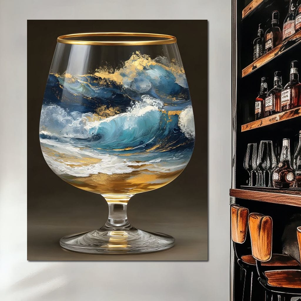 Gilded Ocean Stormglass Scene - Image 5