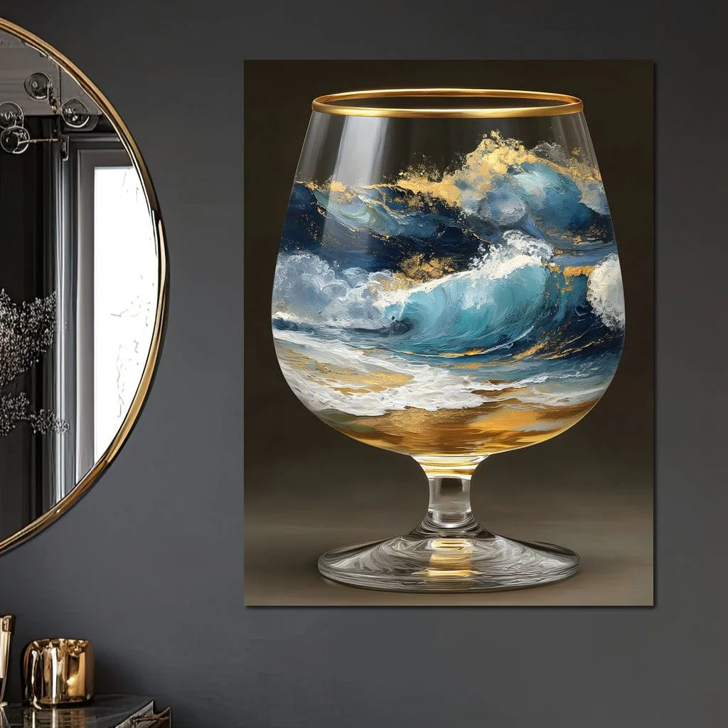 Gilded Ocean Stormglass Scene - Image 7
