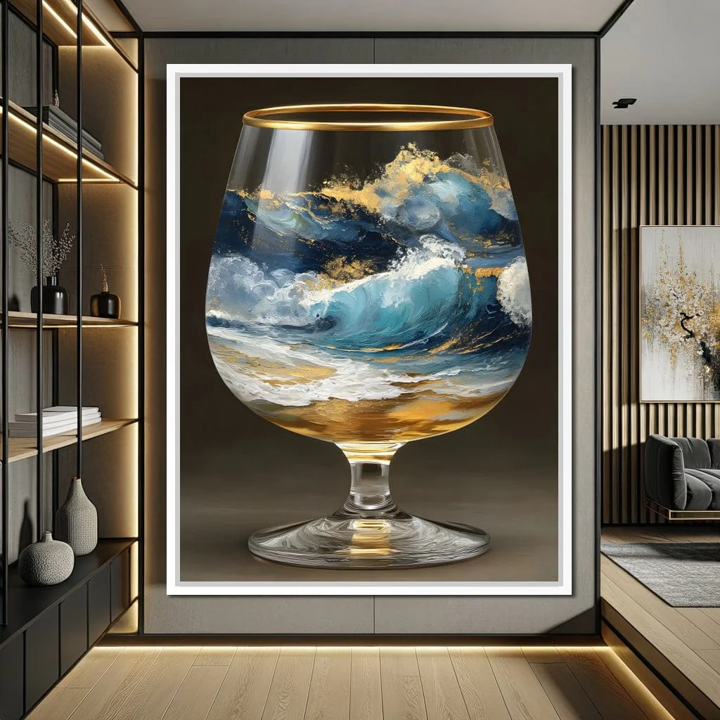 Gilded Ocean Stormglass Scene - Image 9