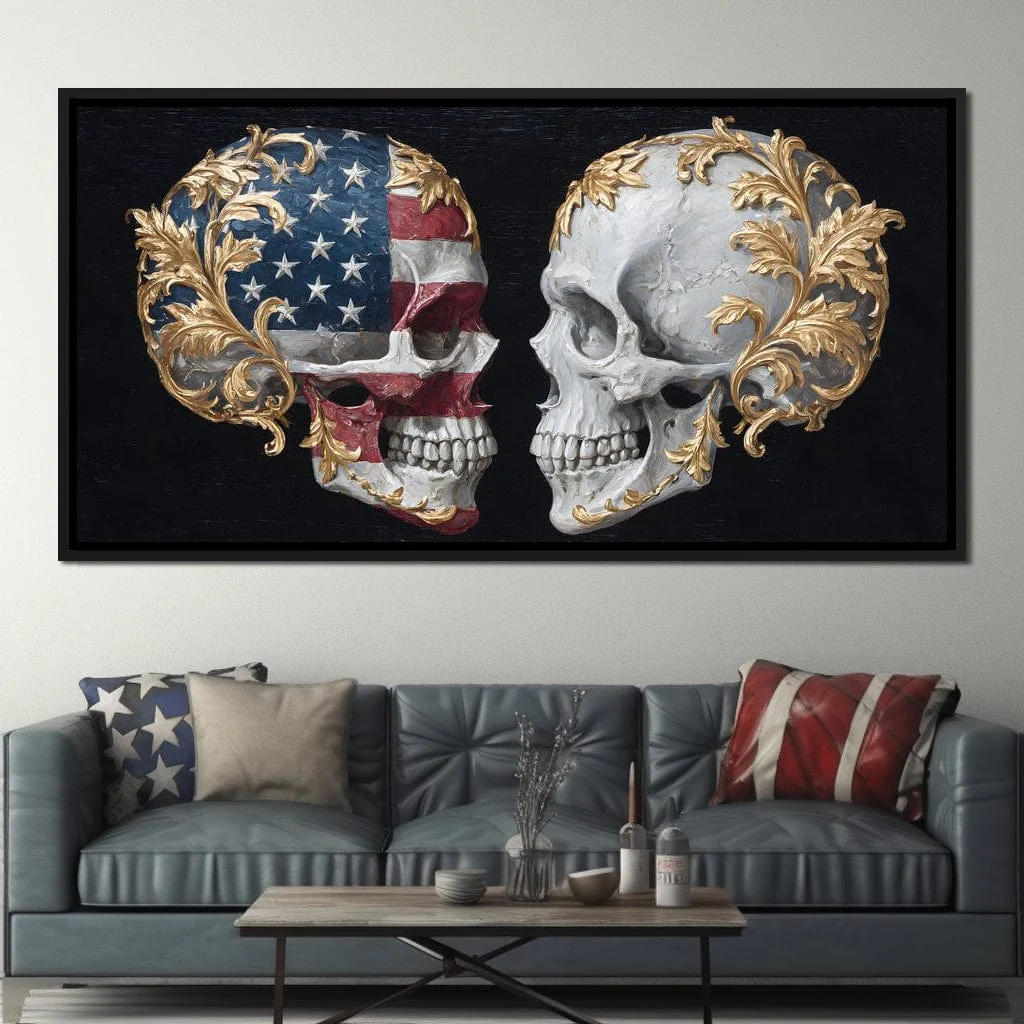 Gilded Patriotic Skull Confront - Image 4