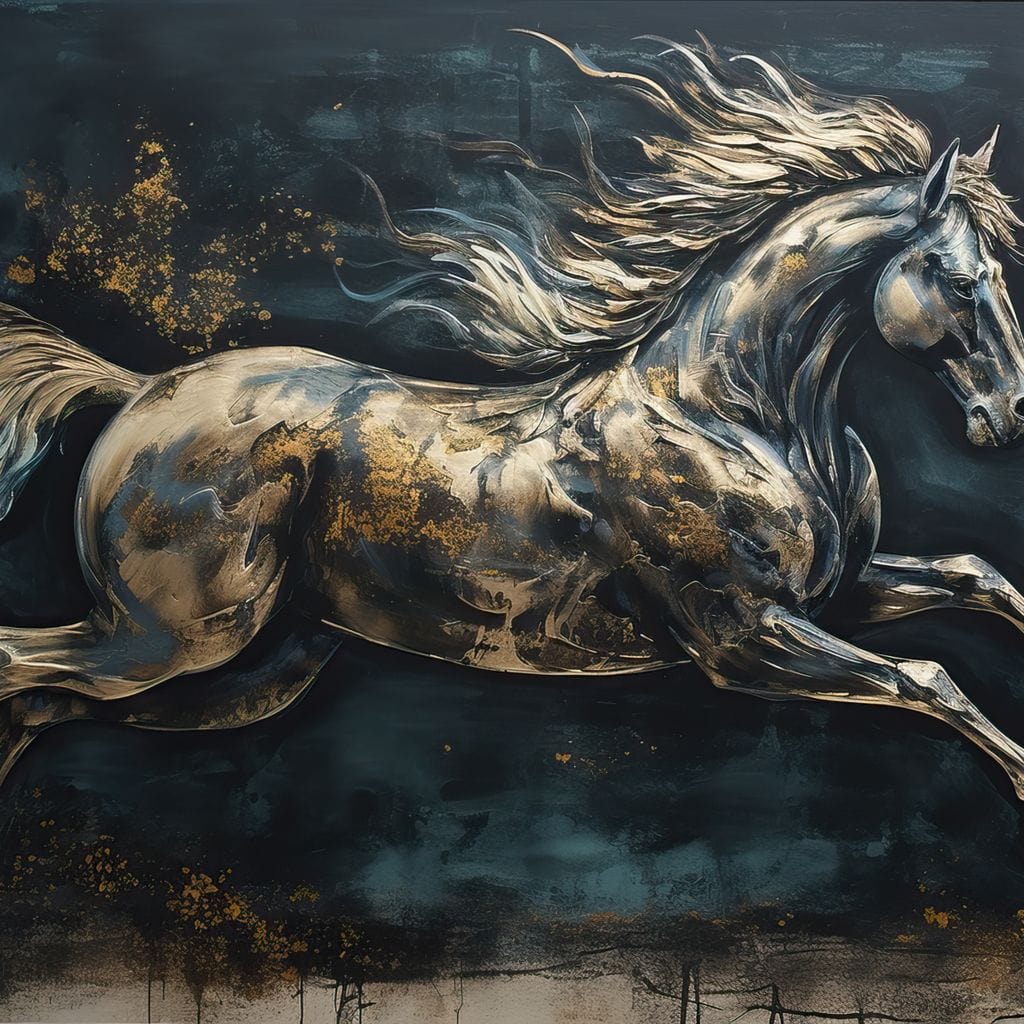 Gilded Running Horse - Image 13