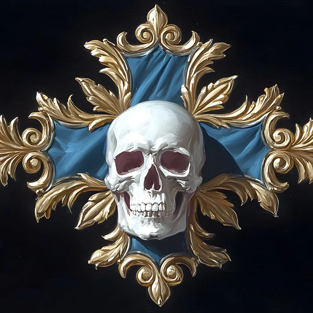 Gilded Skull Baroque Emblem - Image 15