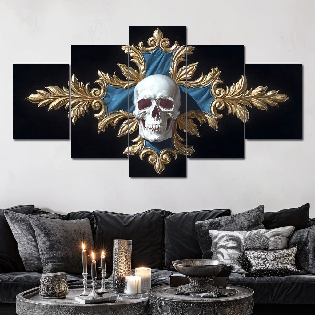 Gilded Skull Baroque Emblem - Image 5