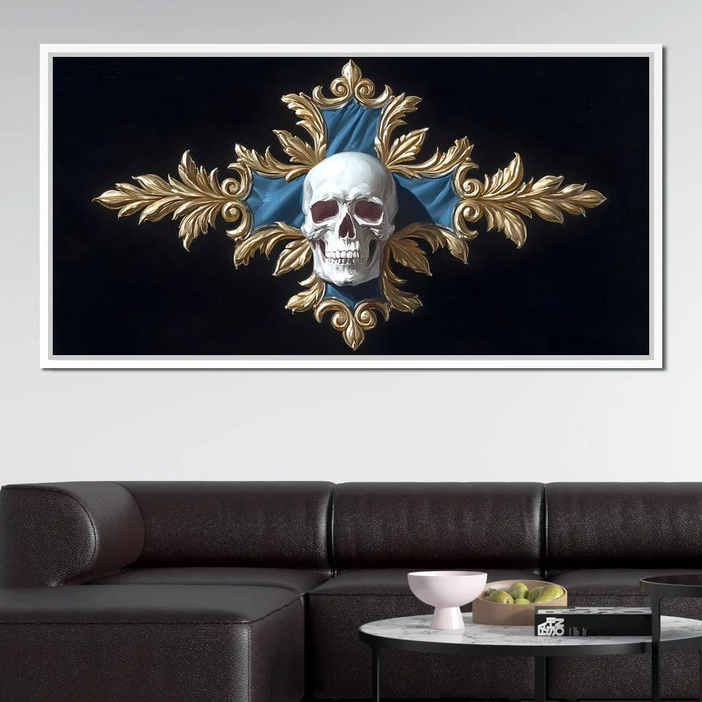 Gilded Skull Baroque Emblem - Image 7
