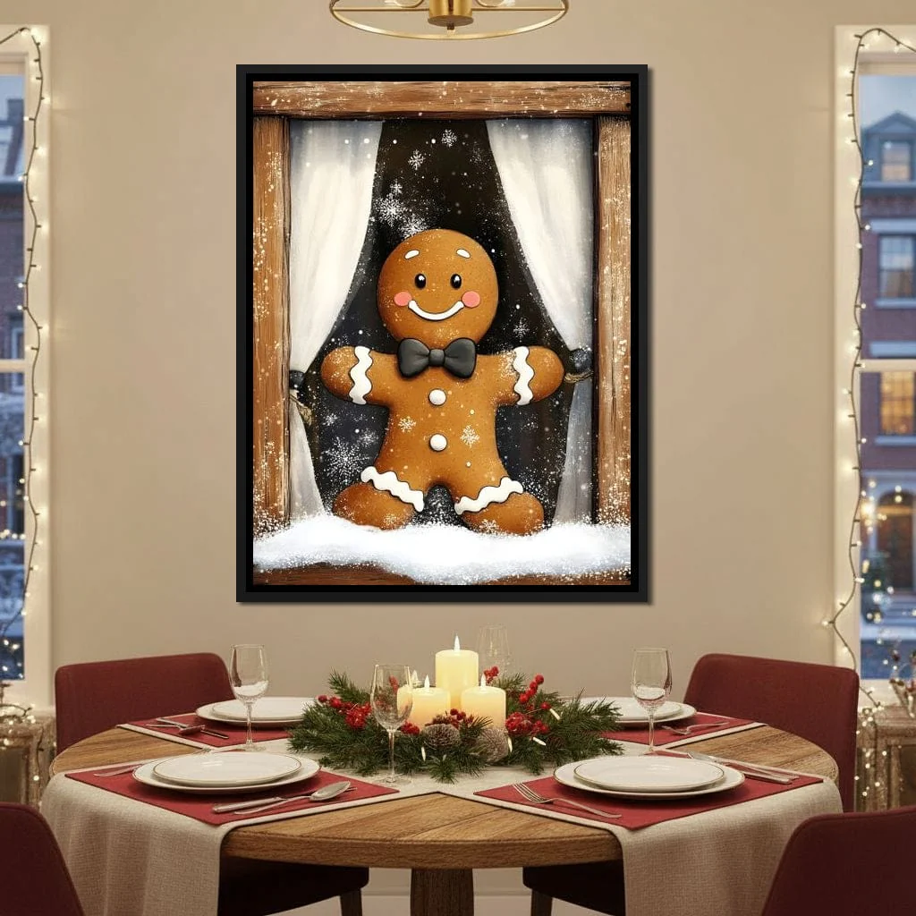 Gingerbread Joy At Snowy Window - Image 4