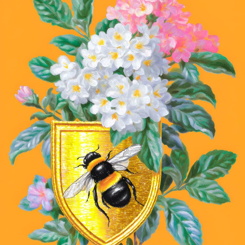 Golden Bee Crest Floral Radiance - Image 14