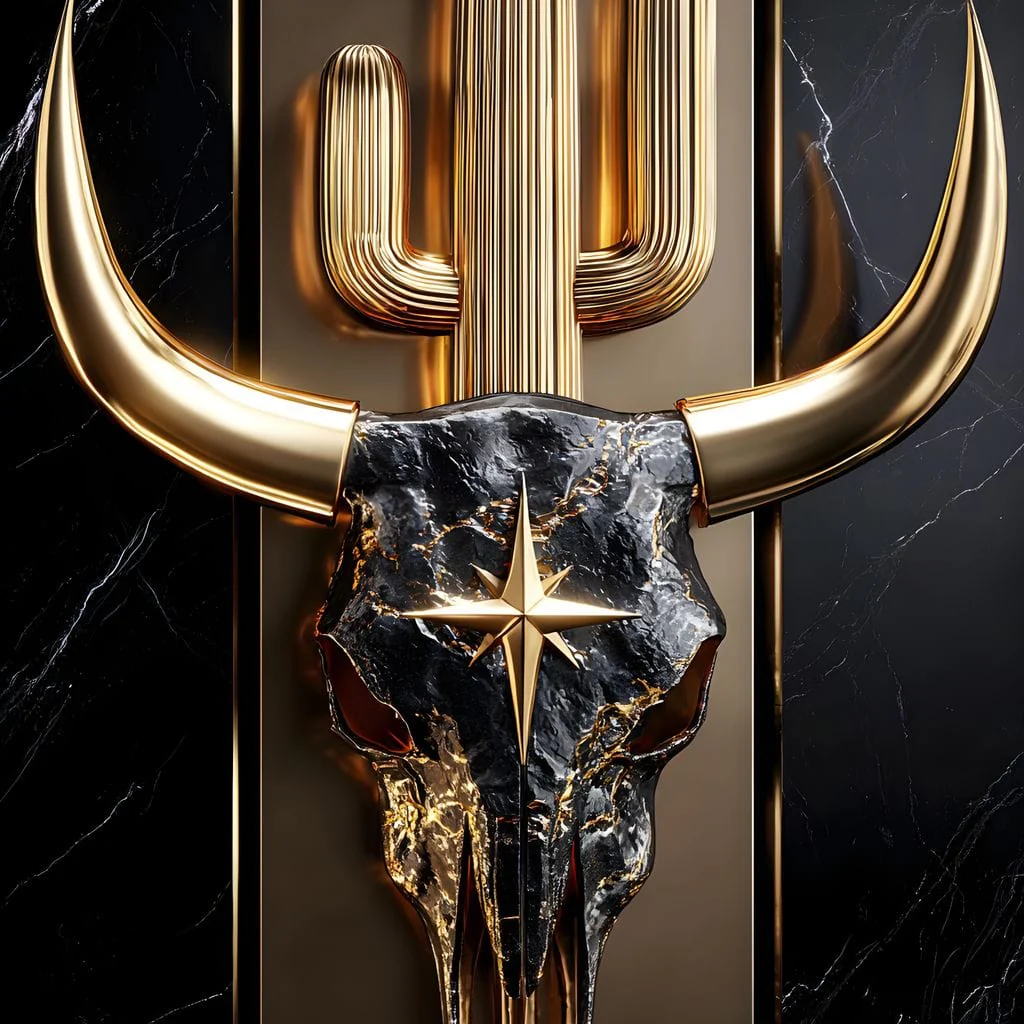 Golden Bull Skull Desert Icon - Image 13