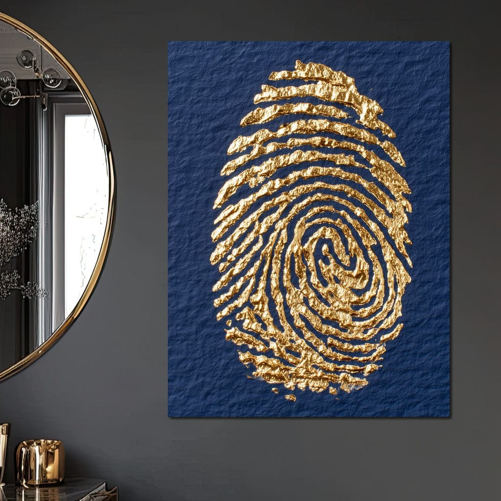 Golden Fingerprint On Navy Paper - Image 6