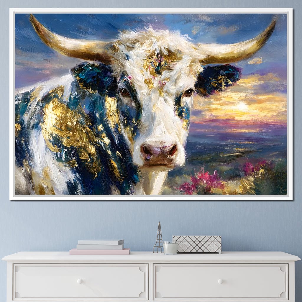 Golden Highland Cow Sunset - Image 10