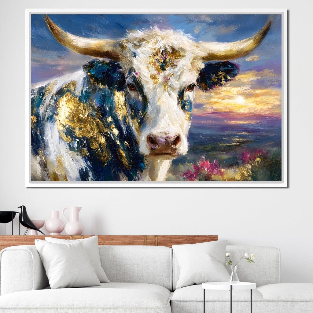 Golden Highland Cow Sunset - Image 11