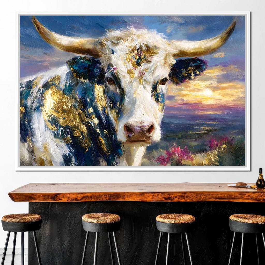 Golden Highland Cow Sunset - Image 12