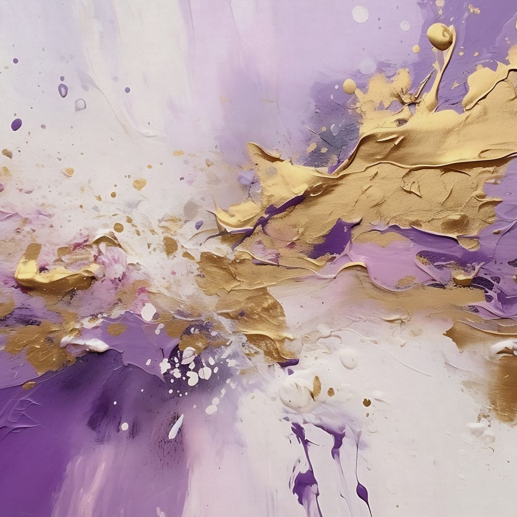 Golden Lavender Abstract Splash - Image 16