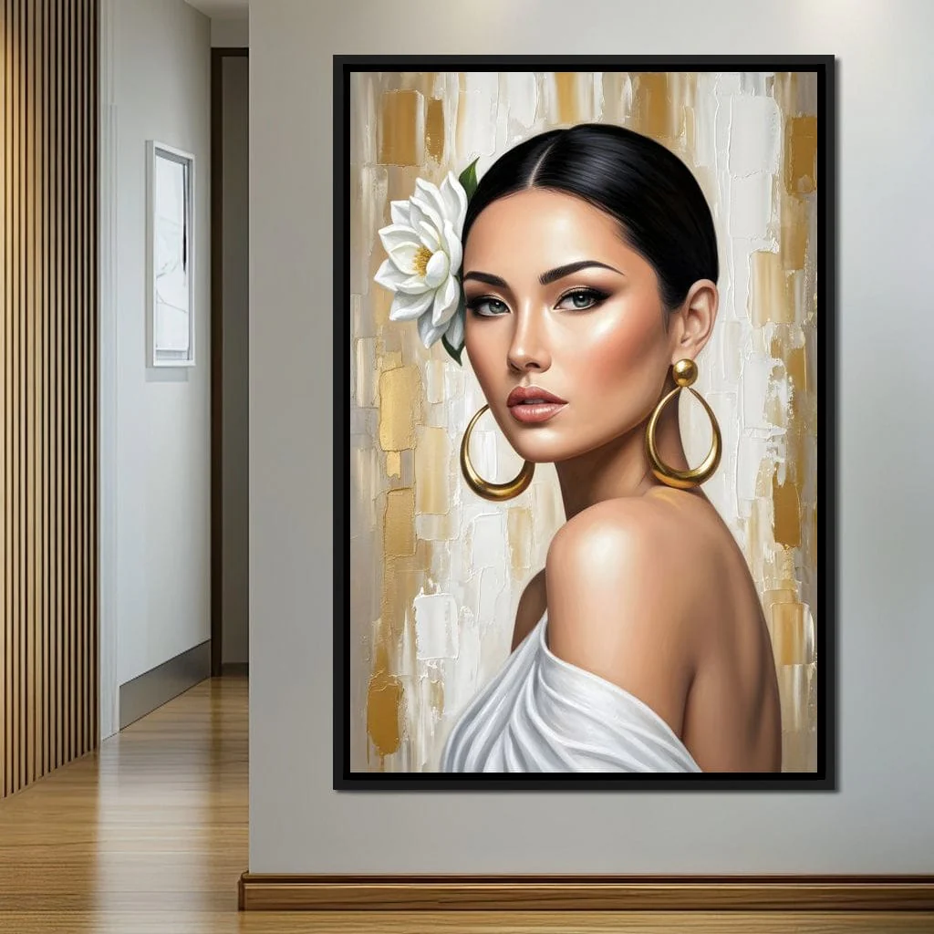 Golden Lotus Beauty Portrait - Image 10