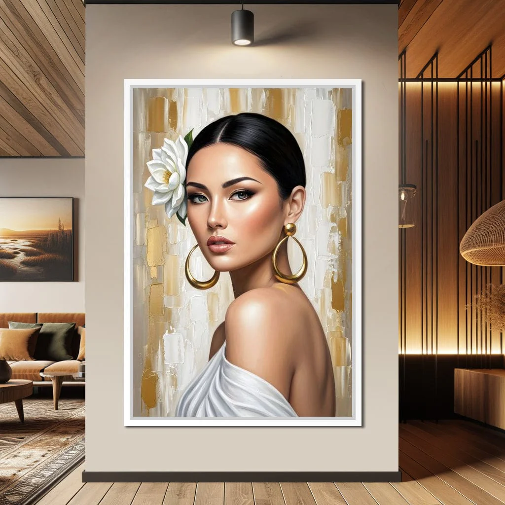 Golden Lotus Beauty Portrait - Image 2