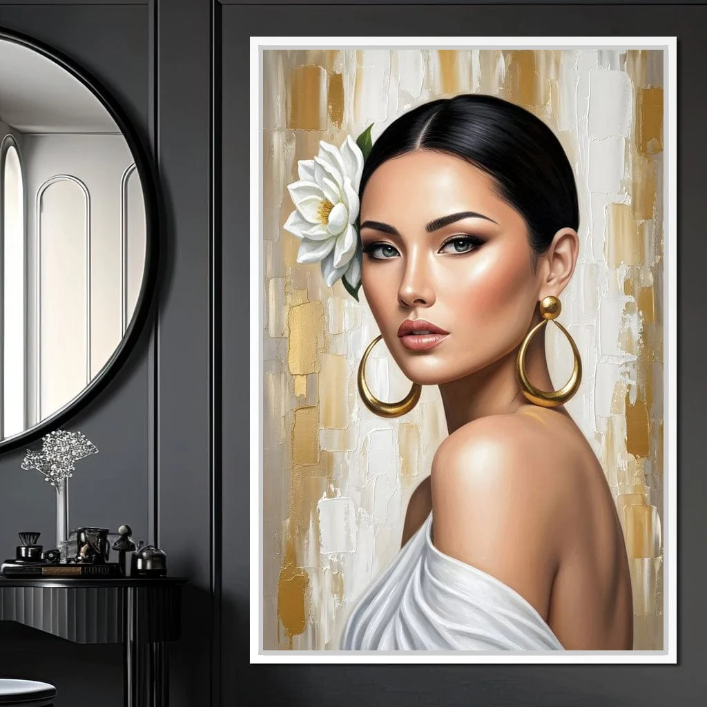Golden Lotus Beauty Portrait - Image 3