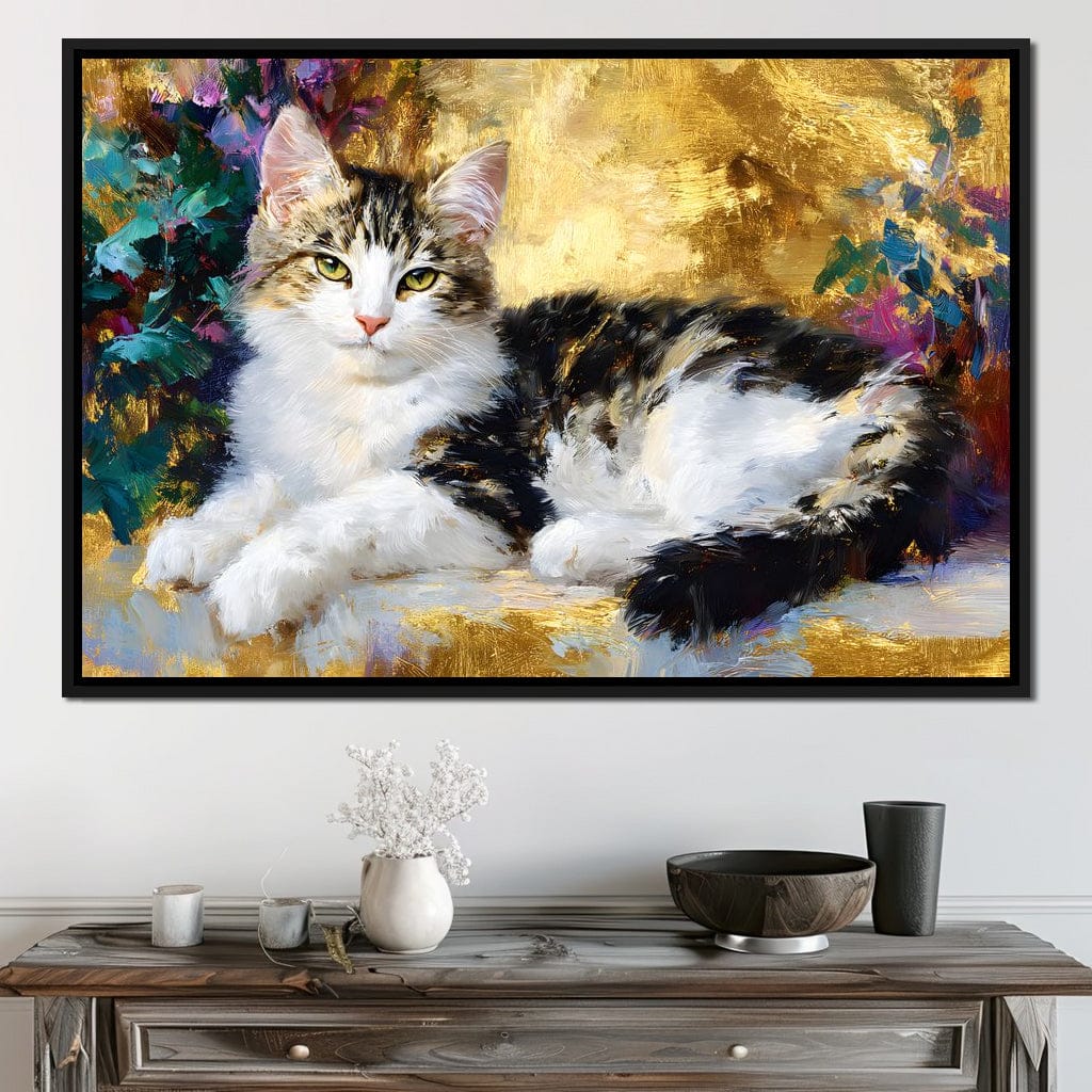 Golden Lounging Tabby Cat - Image 4
